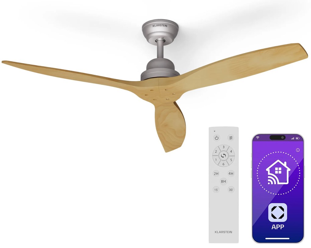 Klarstein Santa Elena Smart 132 cm 40 W wentylator sufitowy klon