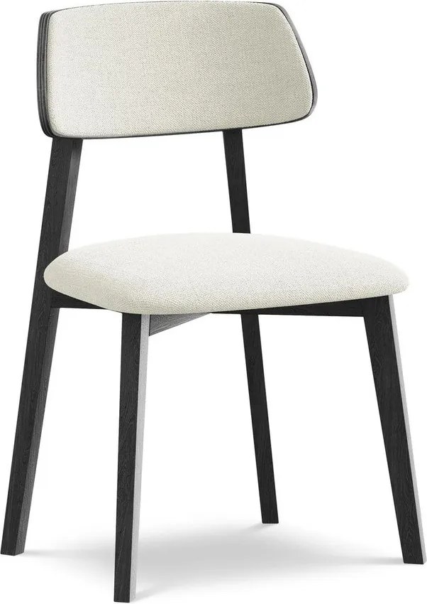 Kremowe krzesło z litego drewna Niu – Makamii