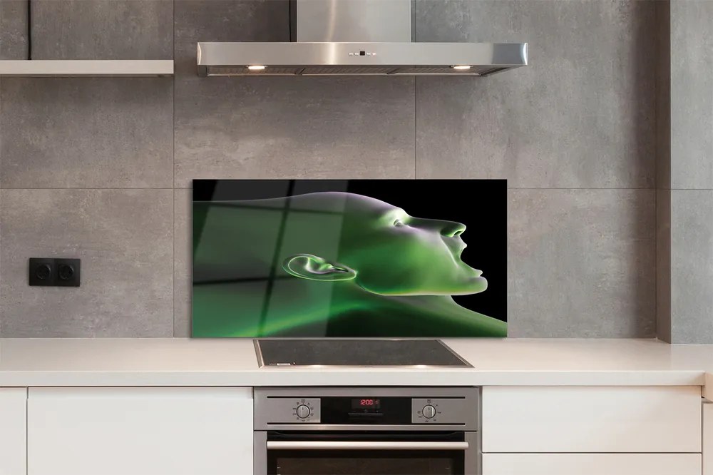 Panel szklany do Kuchni Portret w Zielonym Świetle