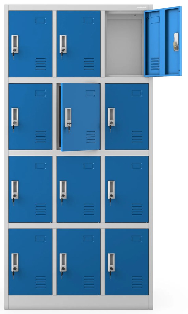 Szafka skrytkowa socjalna BHP MARCIN, 900 x 1850 x 400 mm, szaro-niebieska