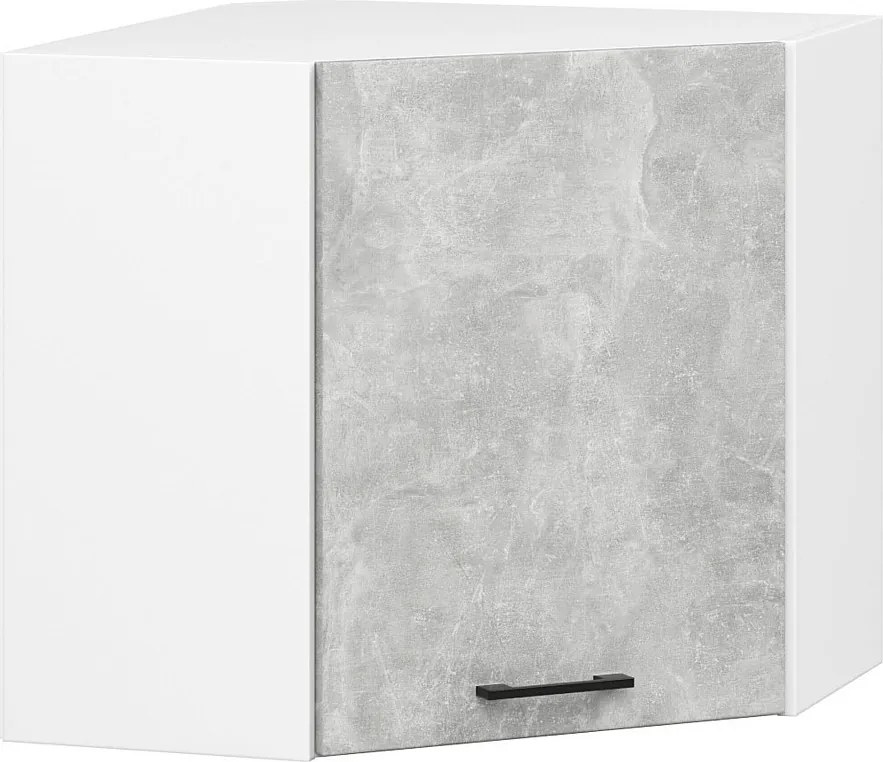 Szafka kuchenna narożna AKORD W60 system OLIWIA Biała 60 cm 1 drzwi kolor Beton mat 2 półki 60x30x58 cm