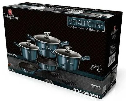 Berlinger Haus 10-częściowy komplet kuchenny Aquamarine Metallic Line