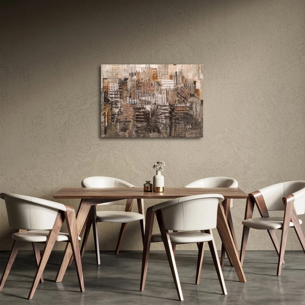 Obraz - Abstrakcja w odcieniach brązu (70x50 cm)