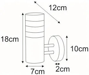 Chromowana lampa ścienna LED elewacyjna S298 T9-T21