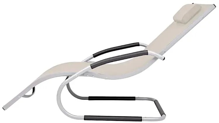 Kremowy nowoczesny leżak ogrodowy S2-A05