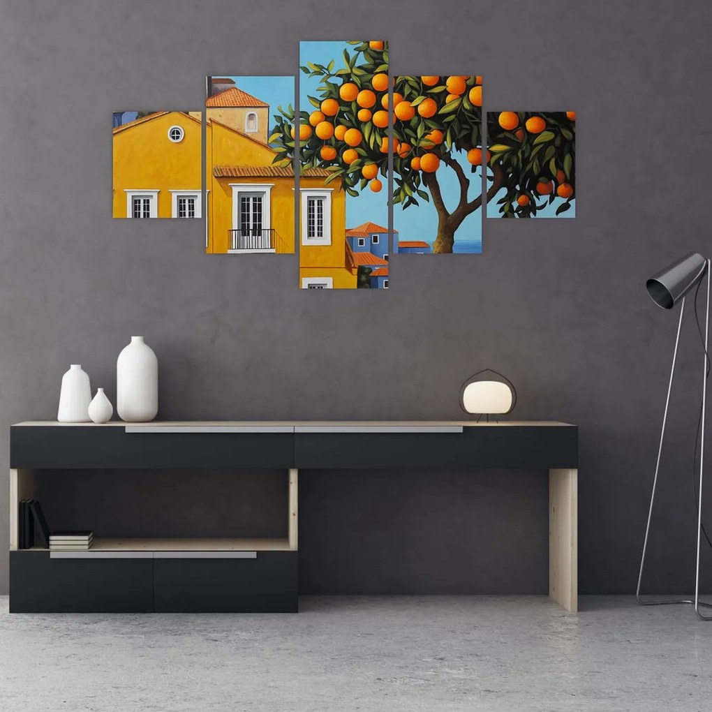 Obraz - Drzewo pomarańczowe (125x70 cm)