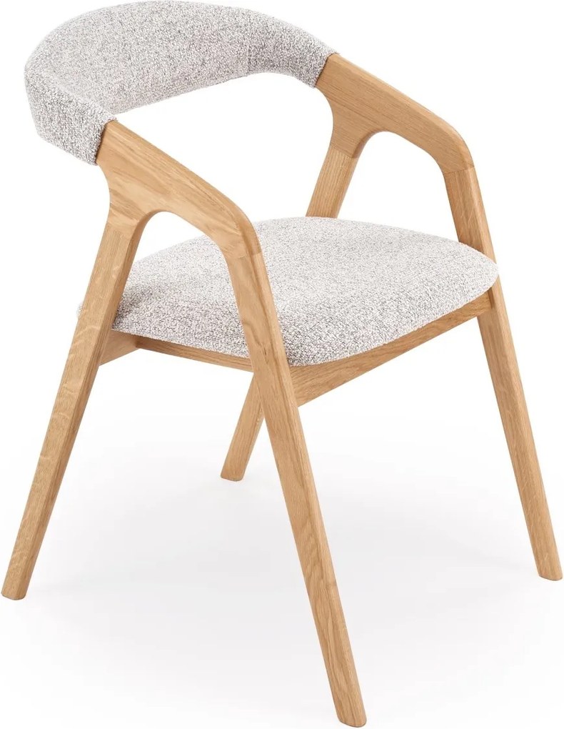 Tapicerowane krzesło dębowe z podłokietnikami krzesło Bueno Halmar