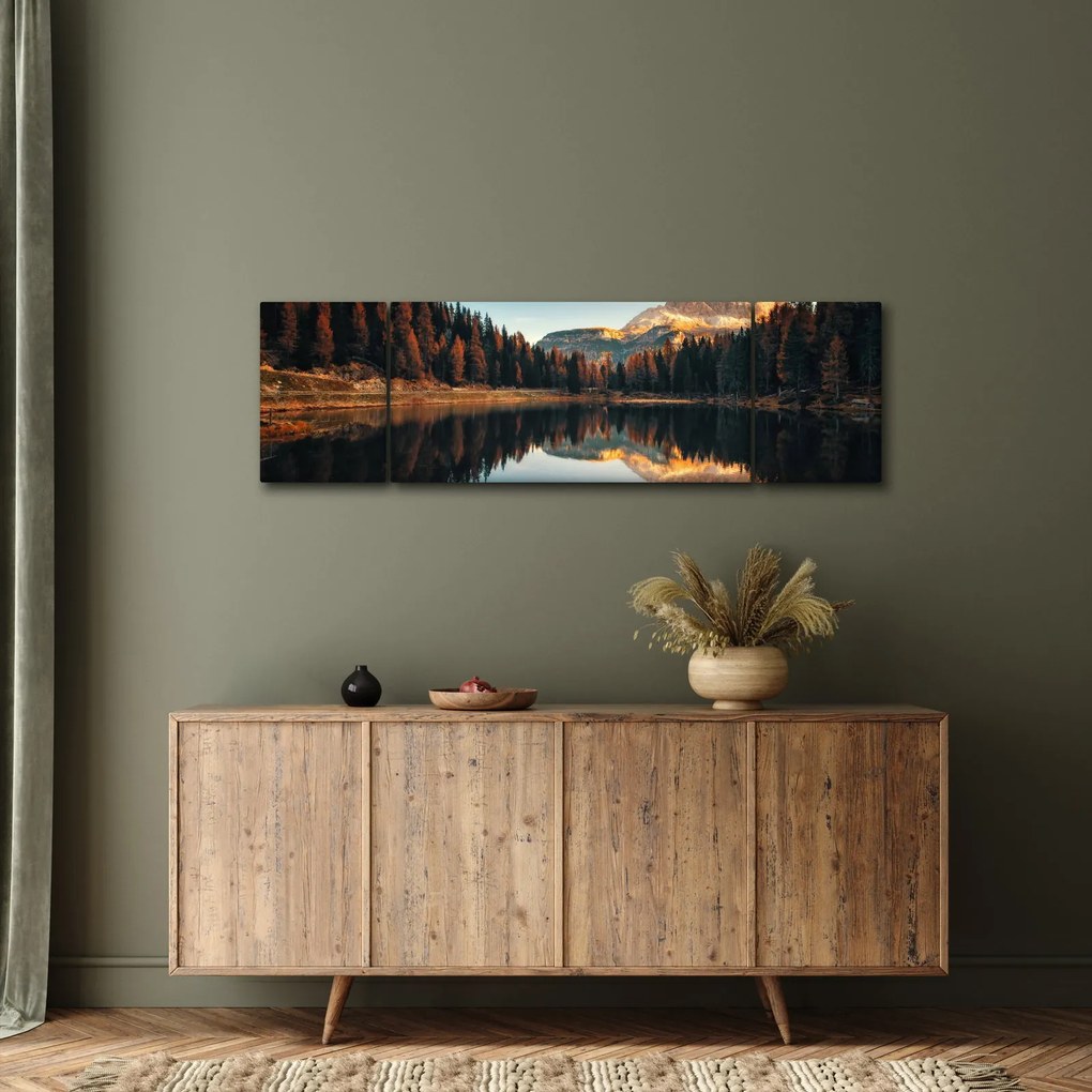 Obraz - Alpy, Włochy, Dolomity, Lago Antorno (170x50 cm)