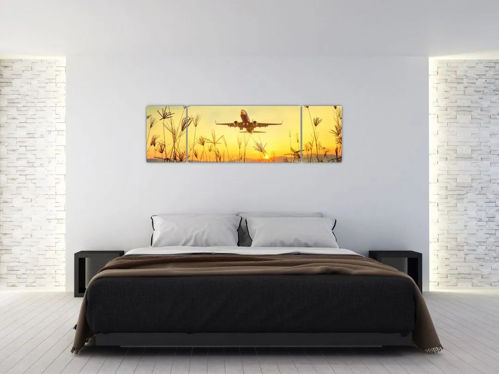 Obraz startującego samolotu (170x50 cm)