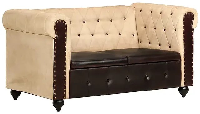 Skórzana 2-osobowa brązowa sofa w stylu Chesterfield - Clementine 2Q