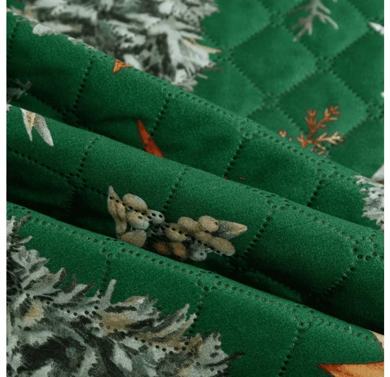 Narzuta na łóżko GREEN CHRISTMAS, zielony Rozmiar: 170 x 210 cm