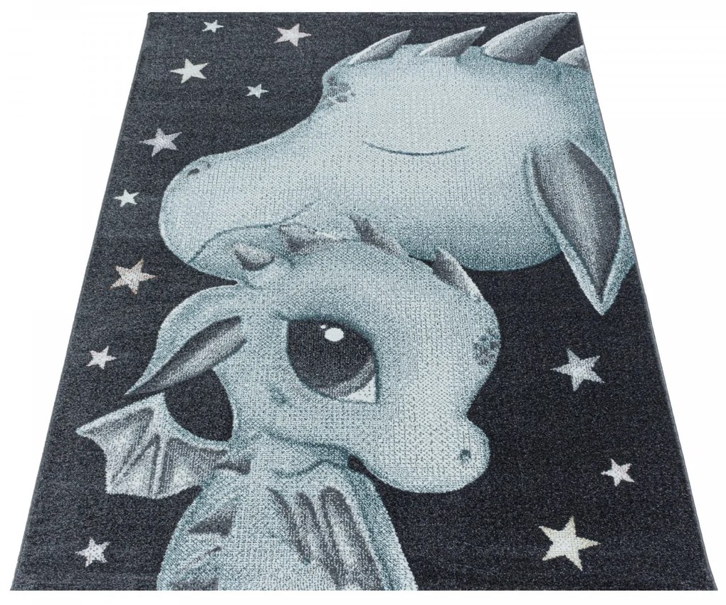 Dywan dziecięcy Smoczki niebiesko-szary 80 cm x 150 cm