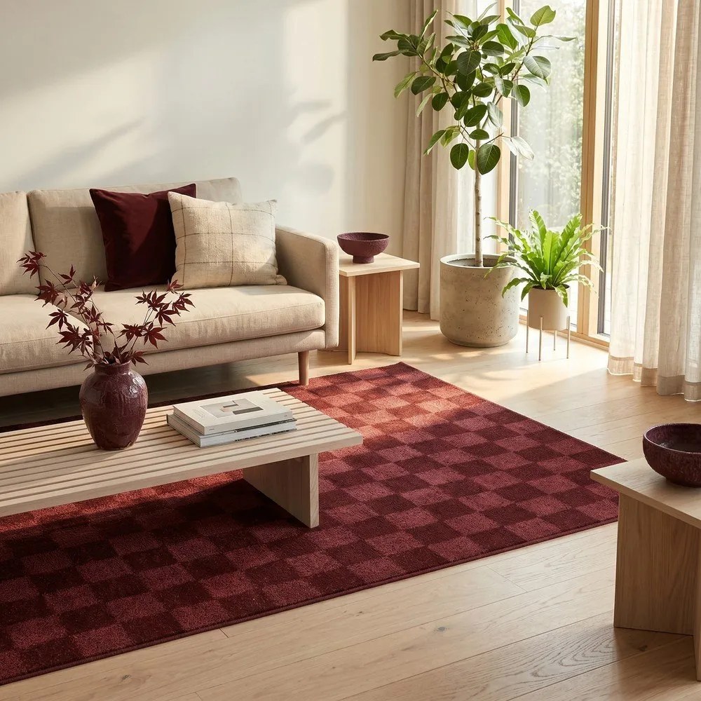 Bordowy dywan 120x170 cm Mosaic – ESTE
