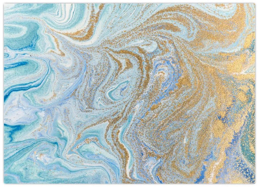Obraz na szkle - Niebieski marmur (70x50 cm)