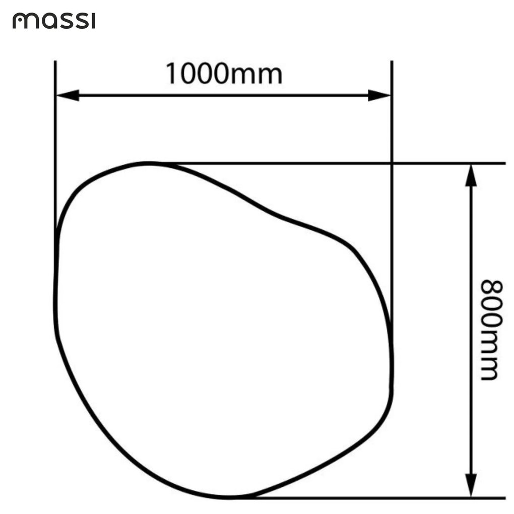 Lustro o nieregularnym kształcie oszlifowane podświetlane MERINGO LED | Różne rozmiary | Różne kolory szkła : Kolor tafli szkła - Brąz, Rozmiar - 100 x 80 cm