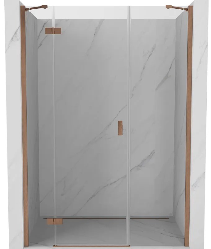 Mexen Mist-H drzwi prysznicowe uchylne lewe 120 cm, transparent, miedź szczotkowana - 8A5-120-001-65-00-L