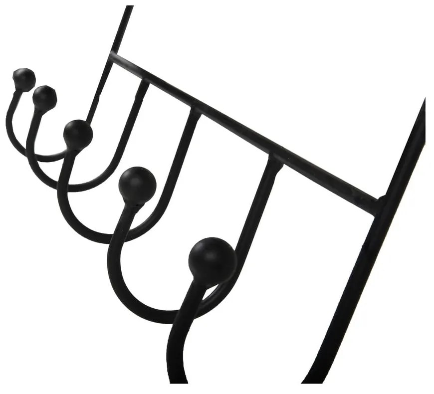 Czarny metalowy wieszak ścienny z półką 42 cm Almeria – Garden Pleasure