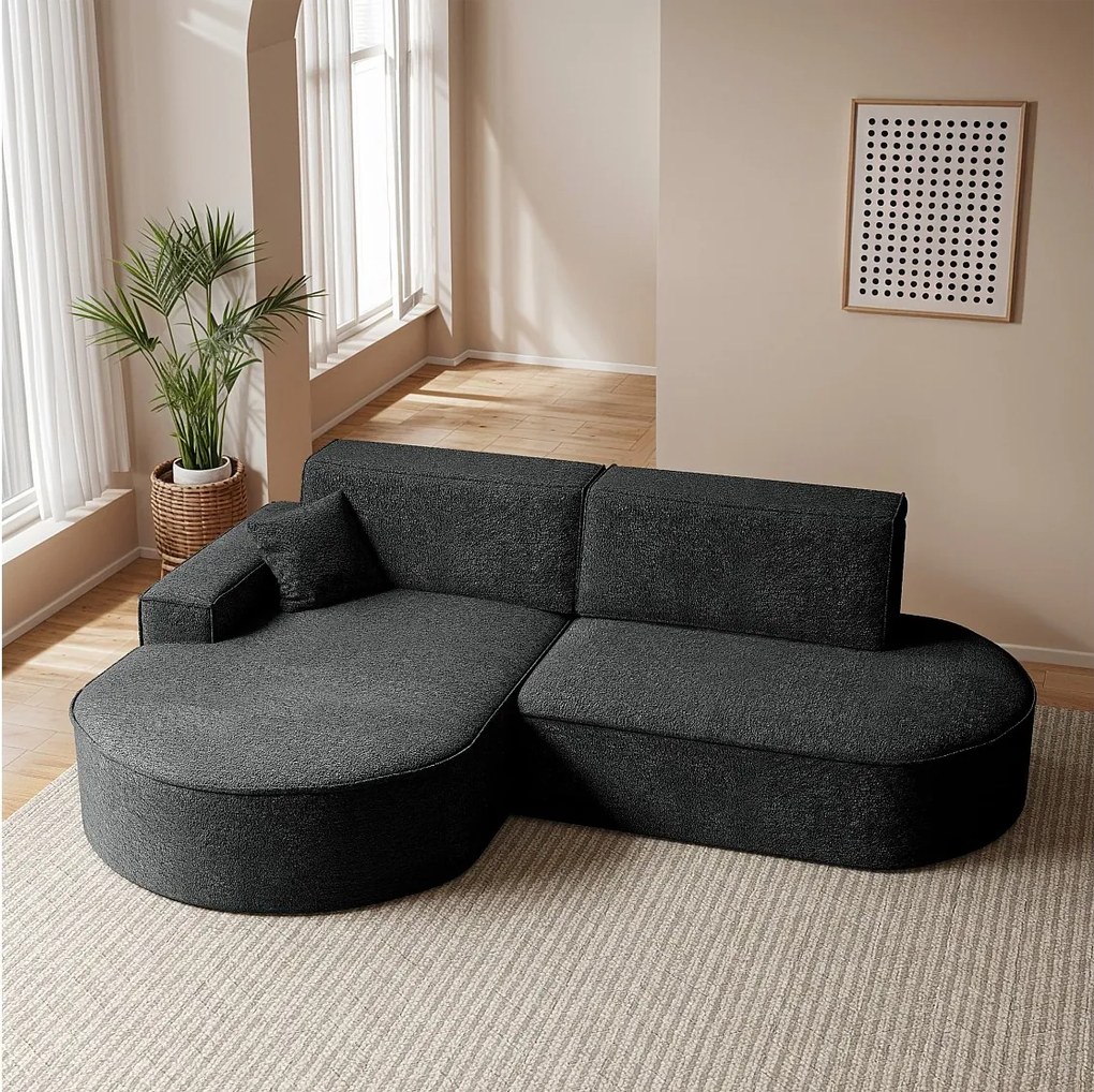 Narożnik Modena Pro, tkanina Arena, Grafitowy, Prawy