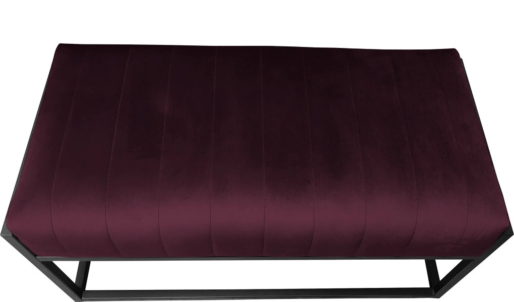 Ławka KAYA tkanina Welur loft ławka metal : Kolor Stelaża - Czarny , Kolor tkaniny - VELVET - MG02, Typ tkaniny - Velvet