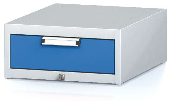 Kontenerek wiszący na narzędzia do stołów MECHANIC, 1 szuflada, 480 x 600 x 218 mm, niebieskie drzwi