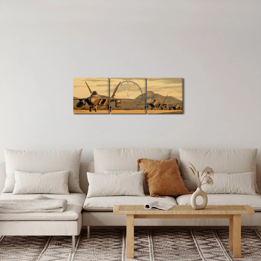 Obraz - Siły Powietrzne (z zegarem) (90x30 cm)