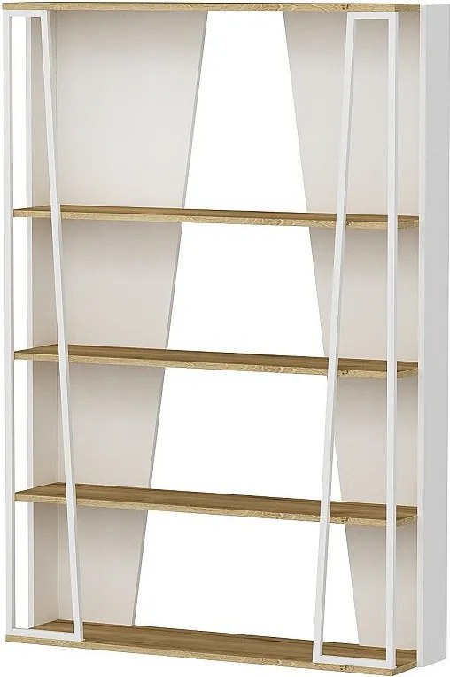 Regał na książki – 123,6 x 32 x 179,6 cm – Szafir, Antracyt, Biały – Płyta wiórowa pokryta melaminą