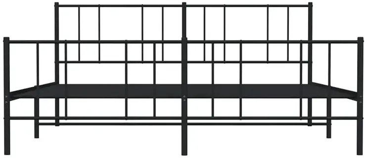 Czarne metalowe łóżko małżeńskie 200x200cm - Quzi