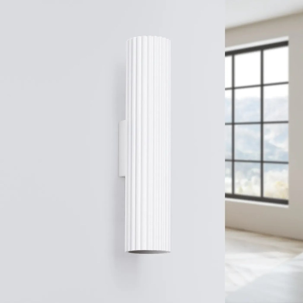 Kinkiet KARBON 30 biały ryflowany SOLLUX  LIGHTING