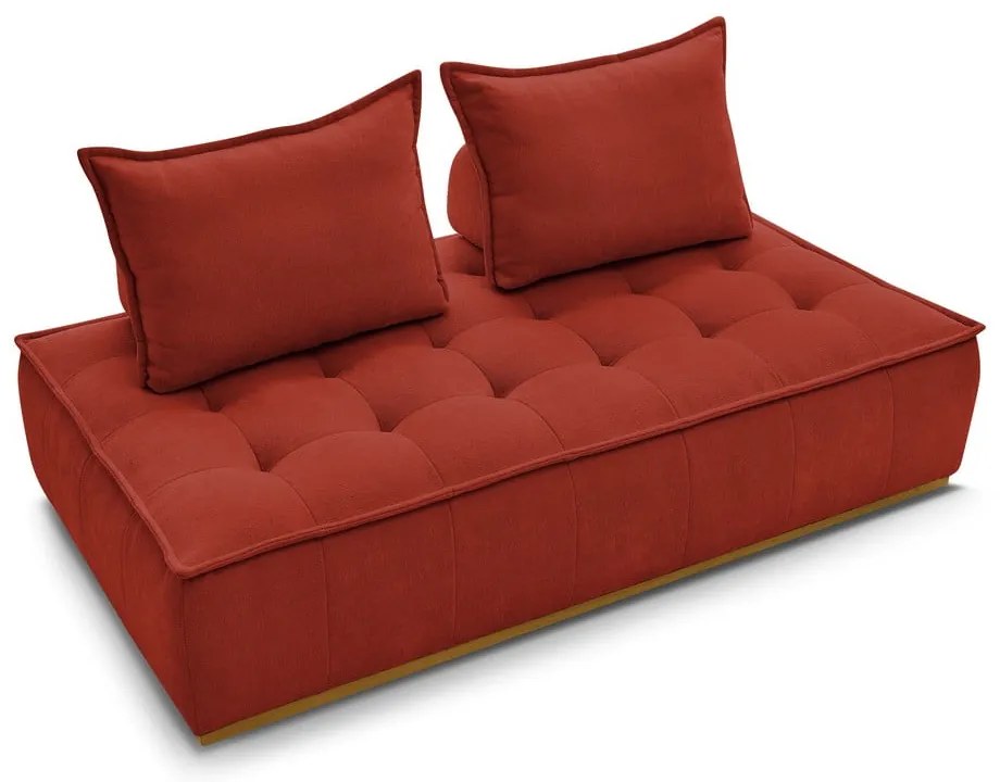 Ceglasta sofa z tkaniny szenilowej 175 cm Elisa – Bobochic Paris