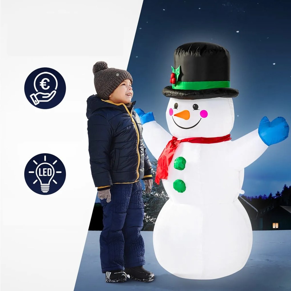 Nadmuchiwany bałwan z oświetleniem, 120cm, biała Monzana