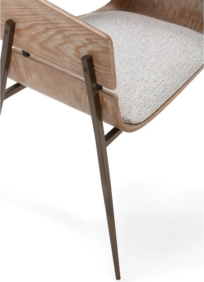 Tapicerowane fotele jadalniane zestaw z podłokietnikami 2 szt. w naturalnym kolorze Naia – MOME