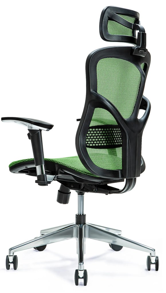 Wygodny fotel biurowy ergonomiczny Ergo 500. Fotel tapicerowany przewiewną siatką Mesh, 5 kolorów do wyboru. Fotel ma regulowane oparcie, podłokietniki. wysokość zagłówka. Nowoczesne meble biurowe.