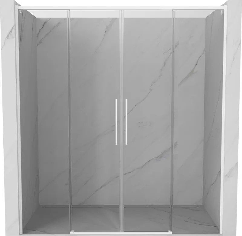 Mexen Rox Duo drzwi prysznicowe rozsuwane 170 cm, transparent, białe - 8C2-170-002-20-00