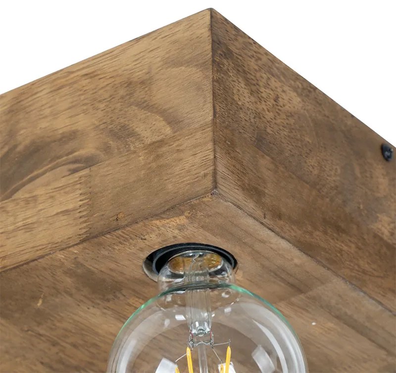 Rustykalna lampa sufitowa z drewna vintage 4-światłowa - Bloc Rustykalny / Vintage Oswietlenie wewnetrzne