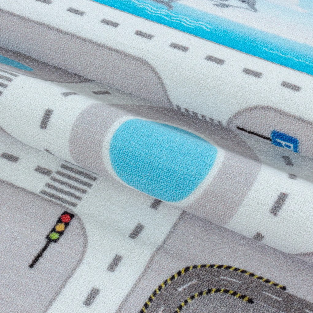Dywan dziecięcy Play uliczki szary 140 cm x 200 cm