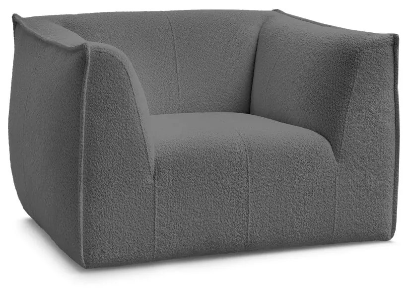 Ciemnoszary fotel z materiału bouclé Giorgia – Bobochic Paris
