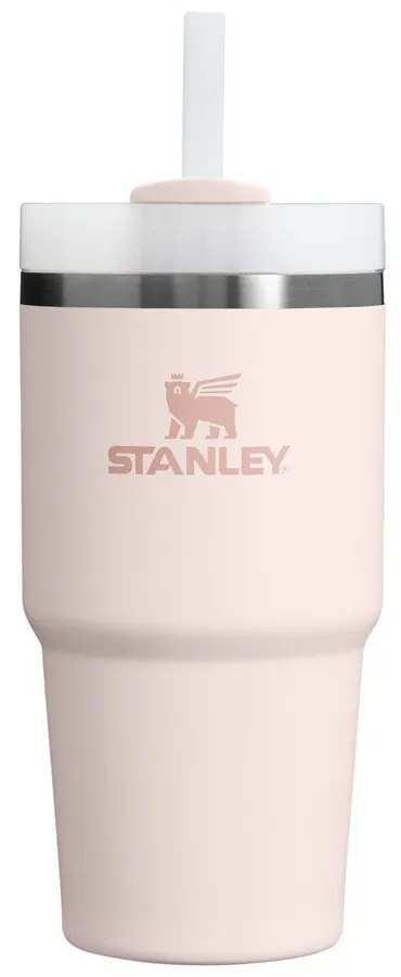 Jasnoróżowy termos ze słomką 600 ml Quencher H2.O FlowState – Stanley