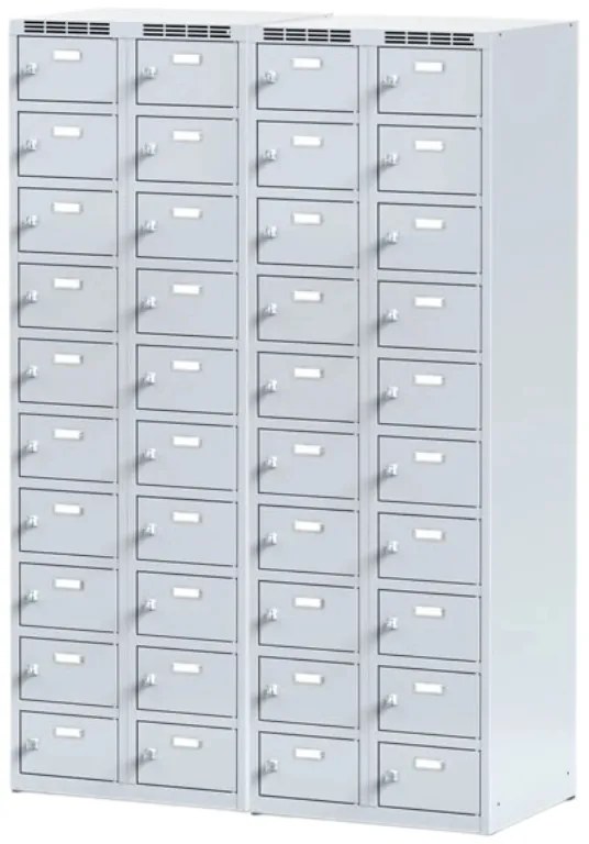 Alfa 3 Szafka skrytkowa S6, 20 schowków, 1800 x 600 x 500 mm, zamek obrotowy, drzwi ciemnoszare