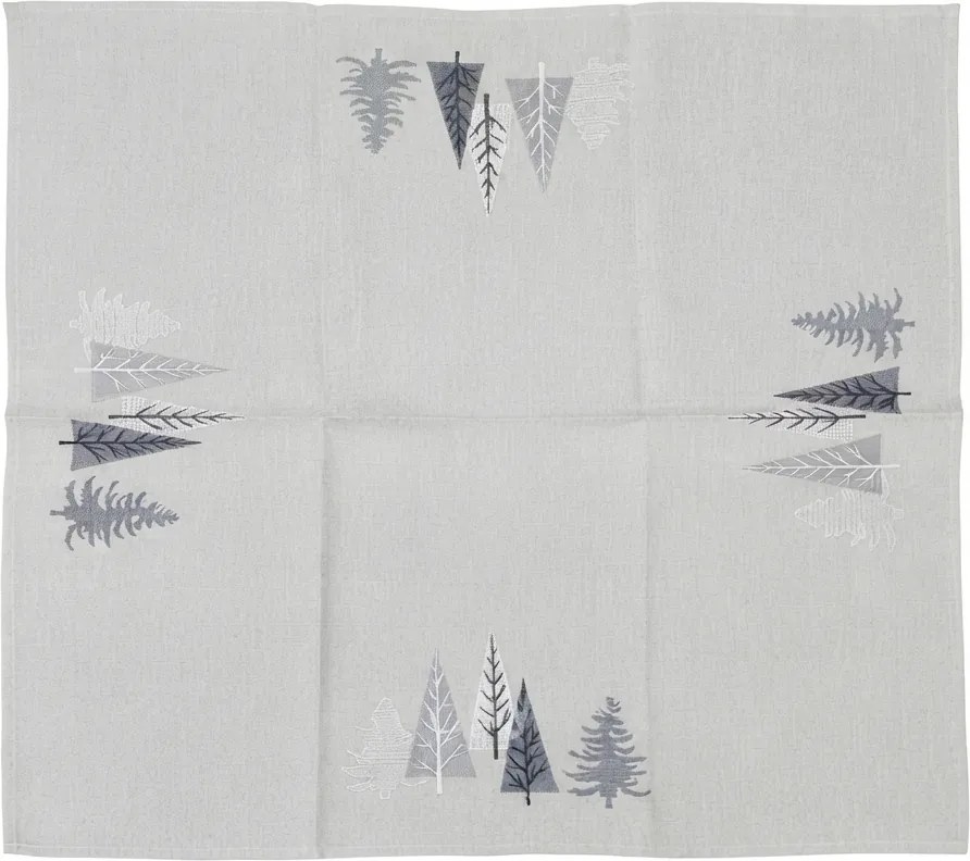 Świąteczny obrus SILVER FOREST 85x85 cm, jasnoszary