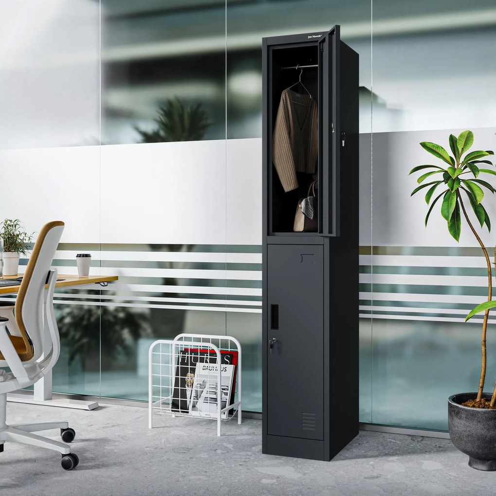 Szafka socjalna ubraniowa BHP antracytowa IGOR 1 Plus 316,5 x 1850 x 450 mm