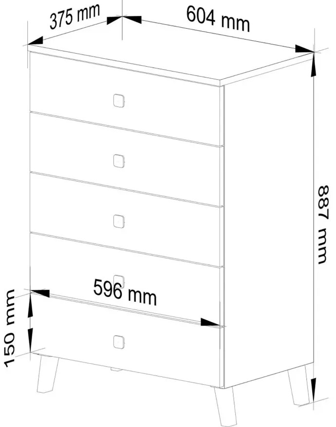 Biała komoda z szufladami na nóżkach - Sanesa 8X