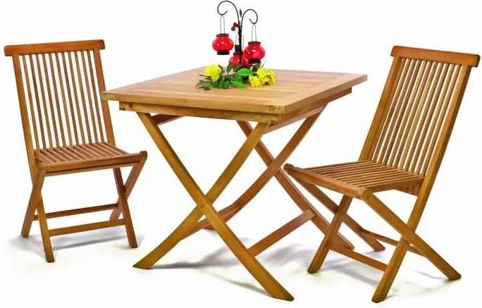 Stół ogrodowy DIVERO z drewna tekowego 80 x 80 cm