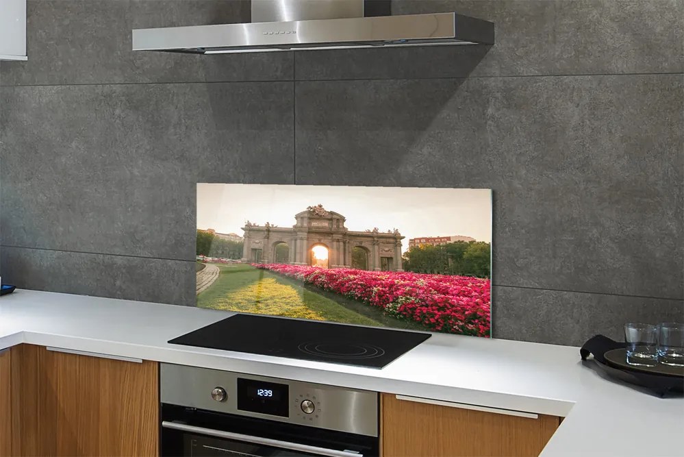 Szkło do Kuchni na Ścianę Monumentalna Brama Alcala w Madrycie