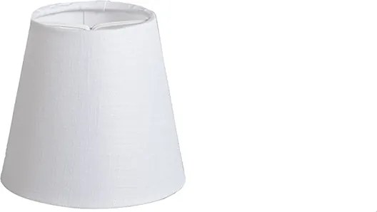 Biały abażur do zaciskania z lnu 12 cm okrągły