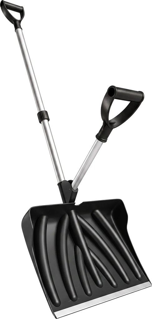 Outsunny Łopata do śniegu 45 cm, tworzywowa łyżka z ergonomicznym uchwytem dodatkowym, odśnieżarka z trzonem aluminiowym i metalową krawędzią | Aosom PL