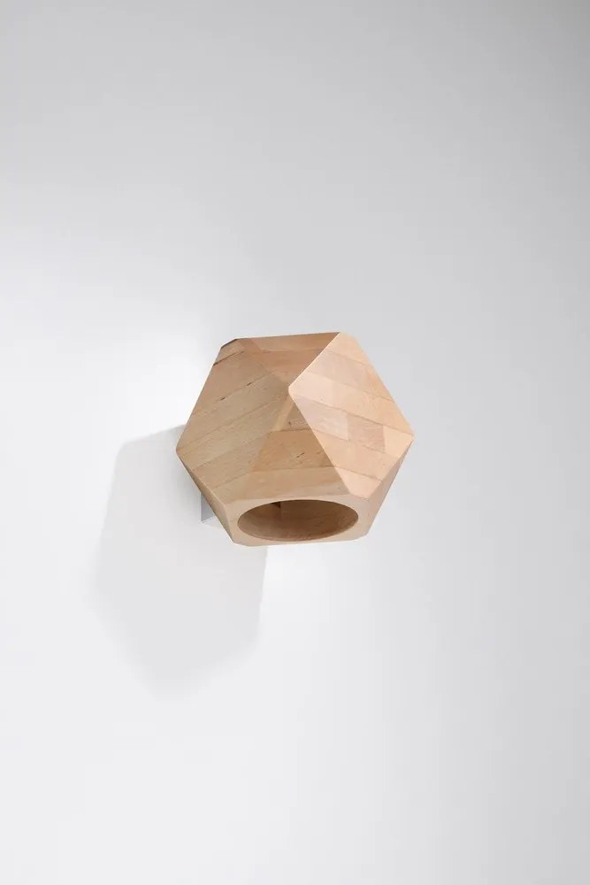 Kinkiet z litego drewna w naturalnym kolorze Vige – Sollux