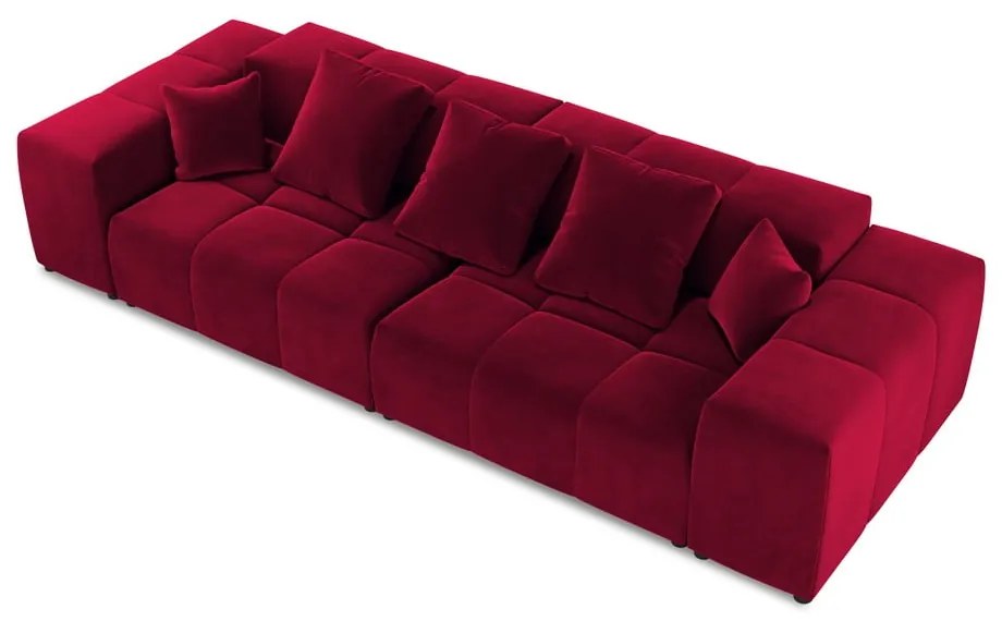 Czerwona aksamitna sofa 320 cm Rome Velvet – Cosmopolitan Design