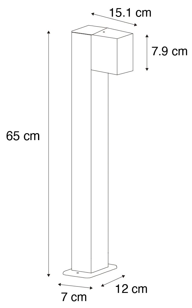 Zewnetrzna Inteligentna stojąca lampa zewnętrzna antracytowa 65 cm IP44 z Wi-Fi GU10 - Baleno Nowoczesny Oswietlenie zewnetrzne