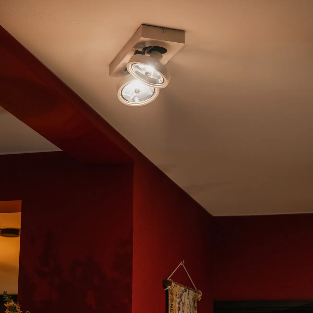 Nowoczesny reflektor biały obrotowy i pochylany - Ga 2