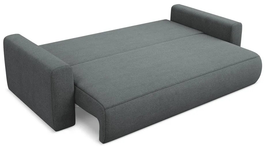 Ciemnoszara rozkładana/ze schowkiem sofa 238 cm Kapua – Makamii